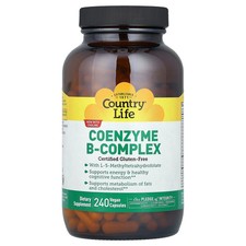 Country Life Coenzyme B-Complex Caps 240 Vegan Capsules Gluten-Free, GMP Quality