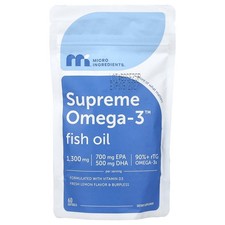 Supreme Omega-3™ Fish Oil, Fresh Lemon, 60 Softgels