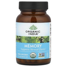 Organic India Memory Mental Clarity 90 Veggie Caps Gluten-Free, Organic, Vegan,