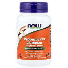 Now Foods Probiotic-10 25 Billion 50 Veg Capsules GMP Quality Assured, Kosher ,