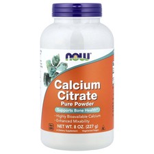 Now Foods Calcium Citrate Pure Powder 8 oz 227 g GMP Quality Assured, Vegan,