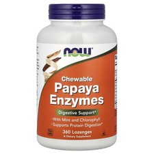 Now Foods Papaya Enzymes Chewable 360 Lozenges GMP Quality Assured, Kosher