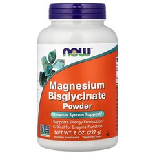 Now Foods Magnesium Bisglycinate Powder 8 oz 227 g GMP Quality Assured, Vegan,