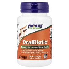 Now Foods OralBiotic 60 Lozenges Gluten-Free, GMP Quality Assured