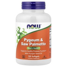 Now Foods Pygeum  Saw Palmetto 120 Softgels GMP Quality Assured, Kosher