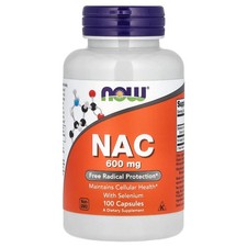 Now Foods NAC, 600 mg, 100 Veg Capsules, 2 Pack