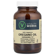 Vitality Works Oregano Oil Carvacrol 70 120 Liquid Veggie Caps Vegetarian