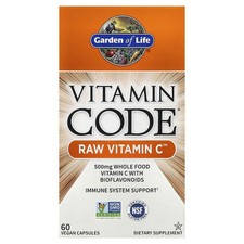 Garden of Life Vitamin Code Raw Vitamin C 60 Vegan Capsules Gluten-Free, Kosher,