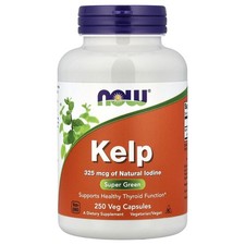 Now Foods Kelp Green Superfood 250 Veggie Caps GMP Quality Assured, Vegan,