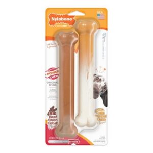 Nylabone Power Chew Flavor Frenzy Twin Pack Funnel Cake & Shish Kabob Large 2ct