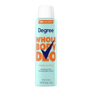 Degree Women Whole Body Deodorant Spray Women Citrus Scent Aluminum Free 4 oz