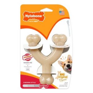 Nylabone Wishbone Power Chew Dry Dog Toy Chicken Flavor Small/Regular 1 Ct