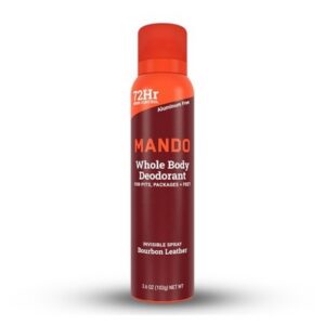 Mando Whole Body Men's Aluminum Free Invisible Spray Deodorant - Bourbon 3.6oz